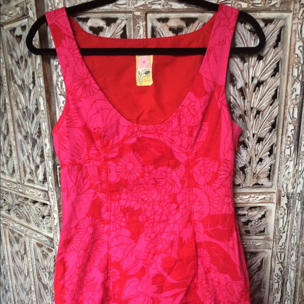 Free People Linen Blend Floral mini Dress